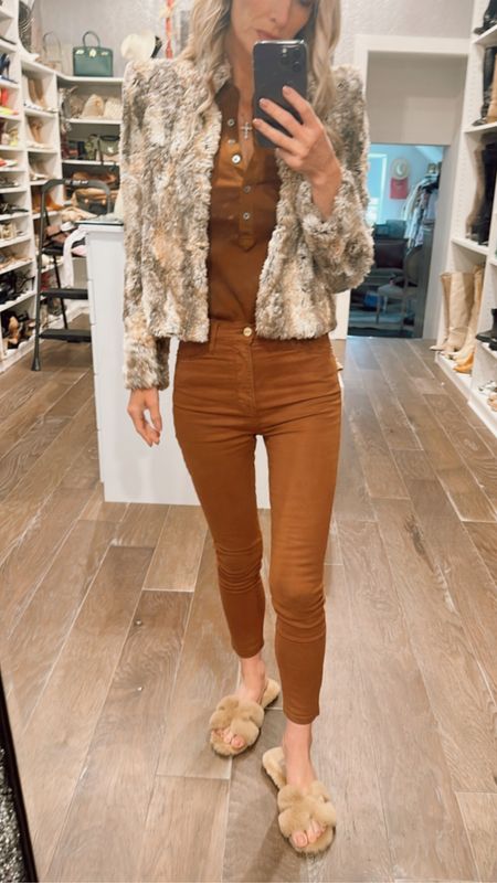 Shaggy Fur cropped coat paired with brown neutras 
everyday winter
casual day
faux fur 
waxed jeans
#ootd
#dailylooks 

#LTKstyletip #LTKover40 #LTKSeasonal