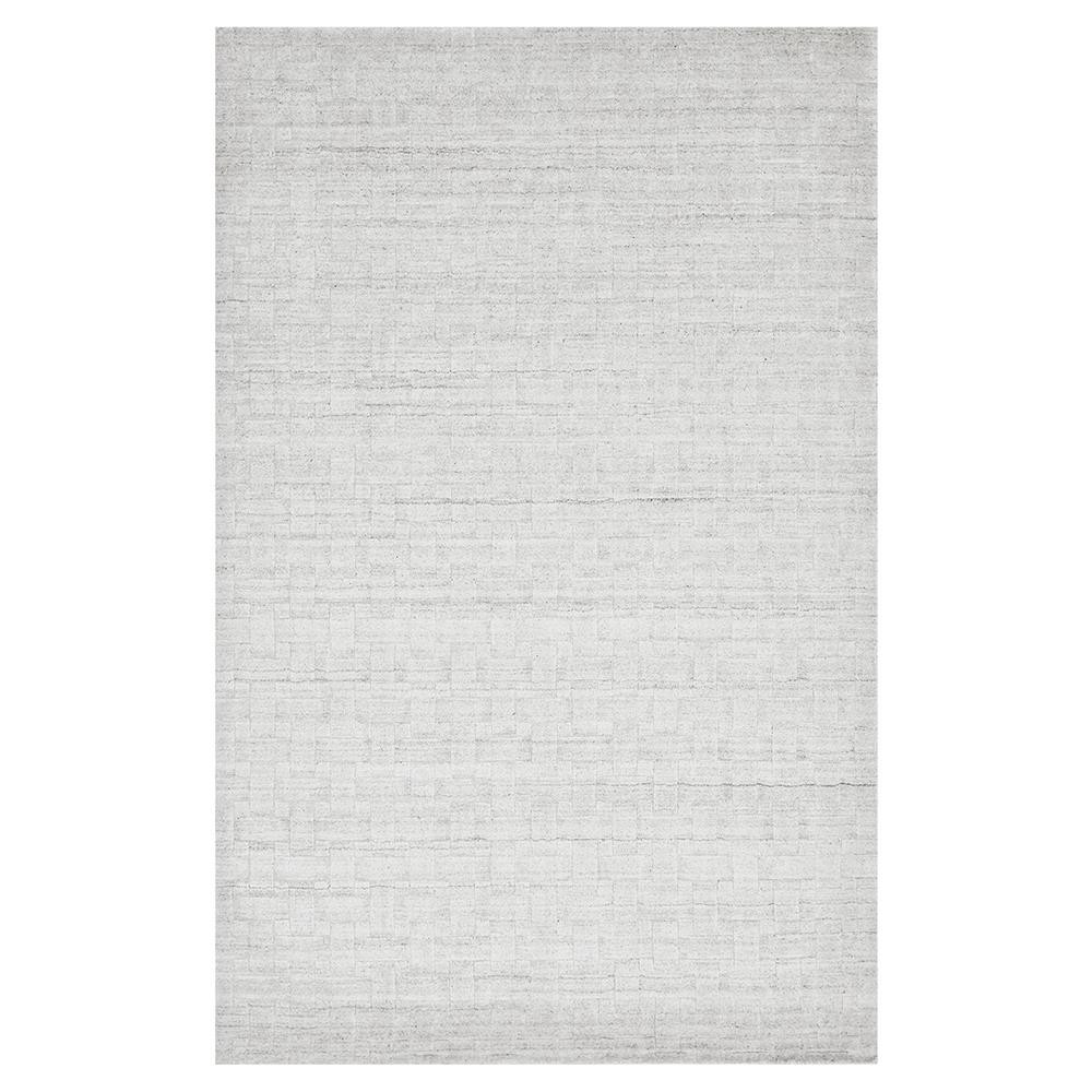 Solo Rugs Peyton Modern Classic Alabaster Grey Wool Solid Rug - 5'x8' | Kathy Kuo Home