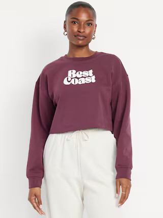 Dynamic Fleece Oversized Crop Sweatshirt | Old Navy (US)