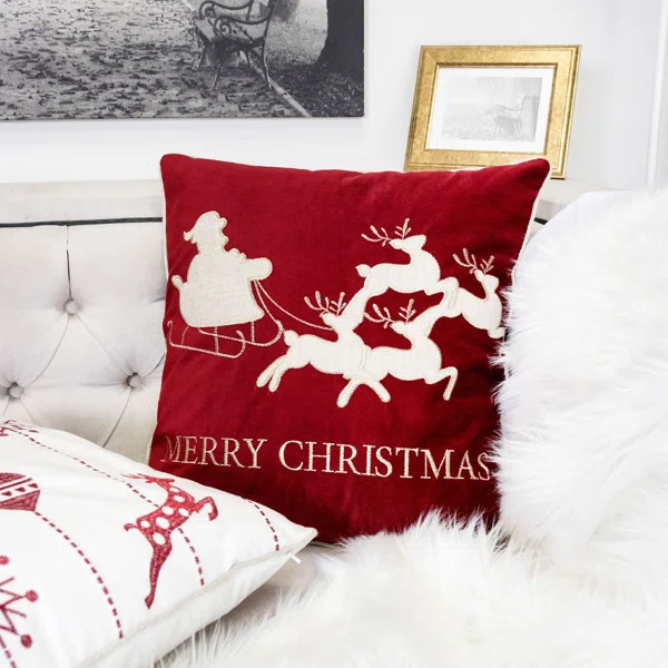 Eades Embroidery Indoor/Outdoor Throw Pillow | Wayfair Professional