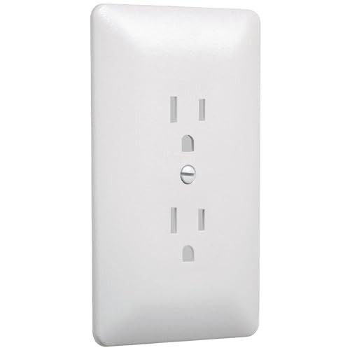 Taymac 2000W Masque 2000 1-Gang Decorator Style Wallplate, Paintable Duplex Outlet Cover, White (1-Pack) | Amazon (US)