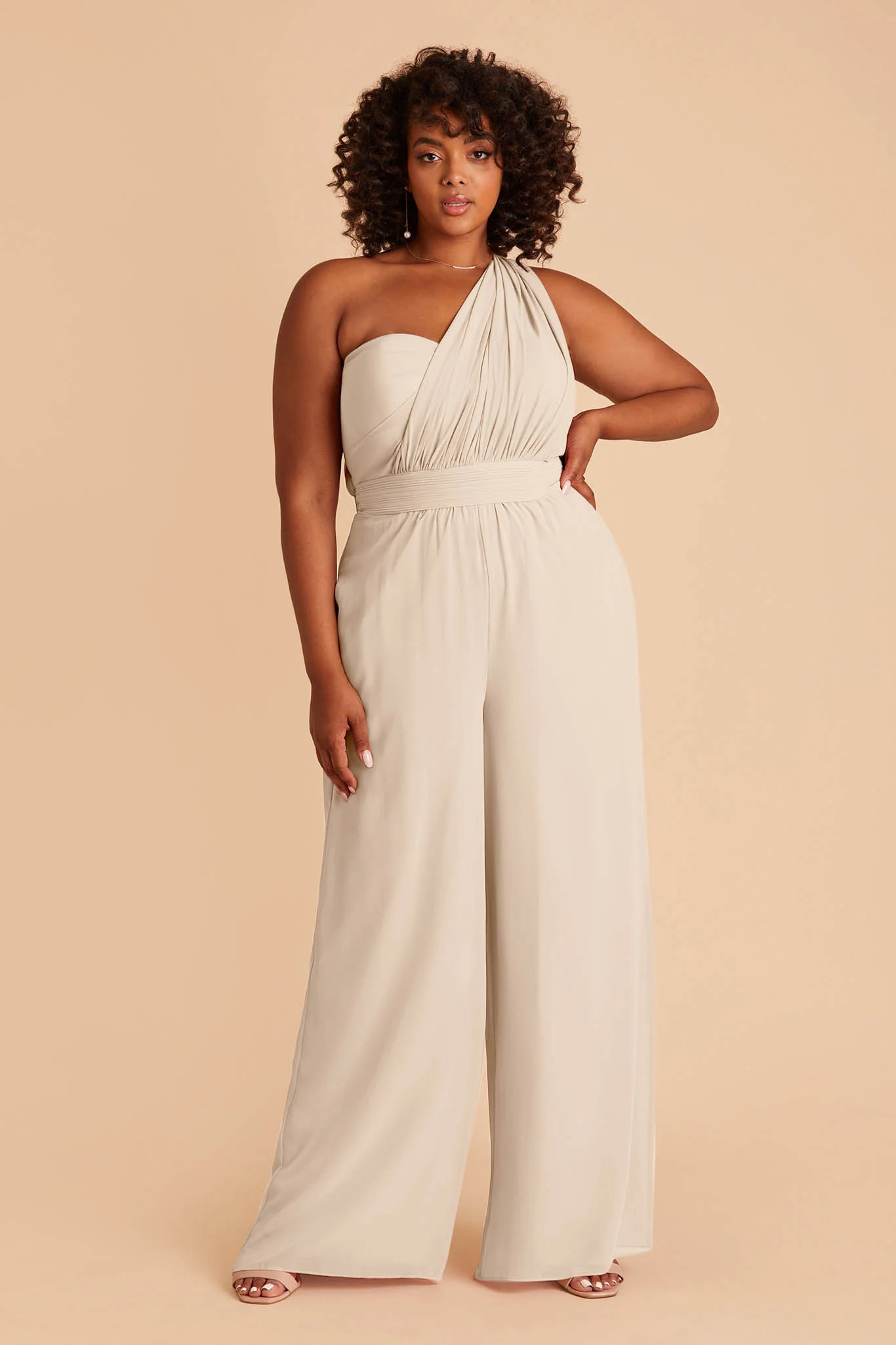 Classic Champagne Bridesmaid Dress Chiffon Size 2X Birdy Grey Gigi Jumpsuit | Birdy Grey
