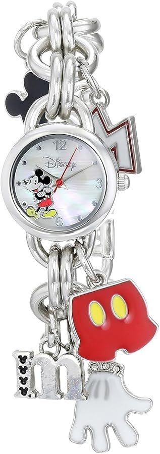 Disney Mickey Mouse Kids Charm Bracelet Watch with Printed Mickey Dial and Playful Character Char... | Amazon (US)