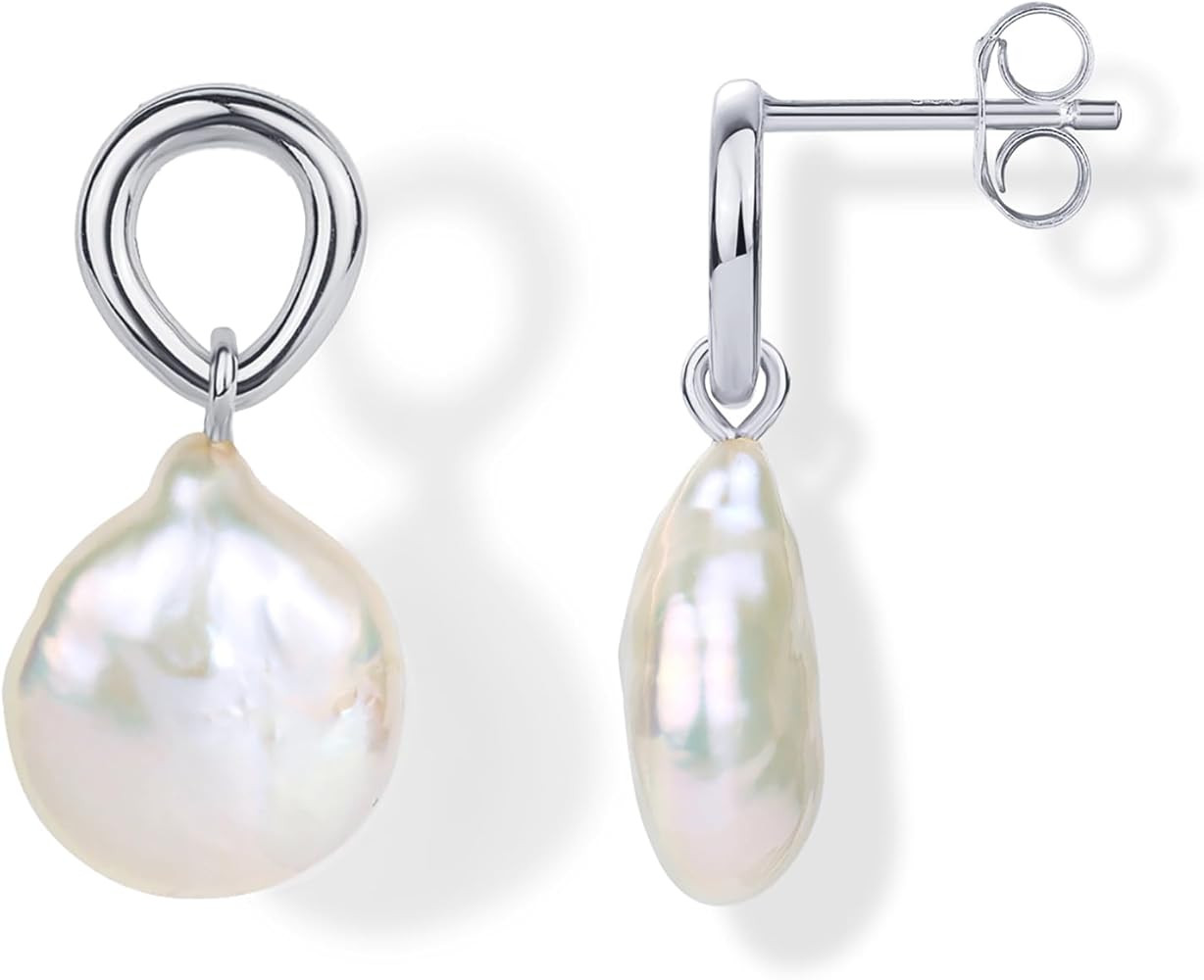 PAVOI 14K Gold Plated Pearl Earrings for Women, Statement Bridal Earrings | Amazon (US)