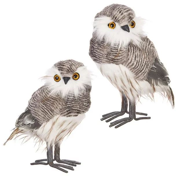 Raz Imports Pinecone Lodge 10" Owl, Assortment of 2 Figurines - Walmart.com | Walmart (US)