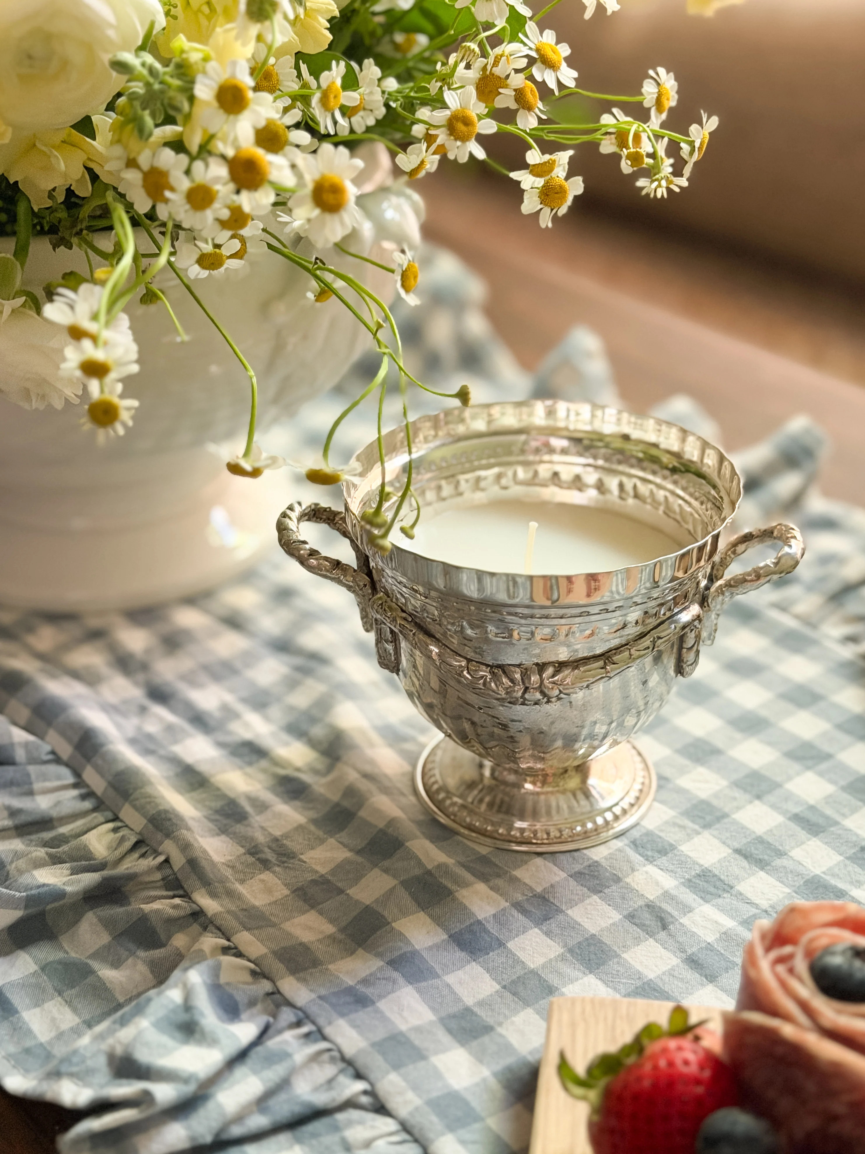 Vintage Silver Plated Trophy Urn Candle | Cottage and Key