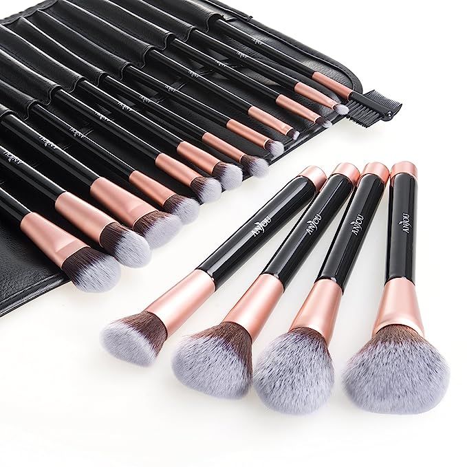 Makeup Brushes, Anjou 16pcs Makeup Brush Set, Premium Cosmetic Brushes for Foundation Blending Bl... | Amazon (US)