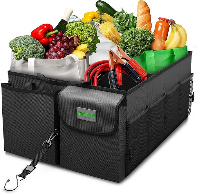 DRIVE AUTO PRODUCTS - Compact Black Car Trunk Organizer with Adjustable Straps | Amazon (US)