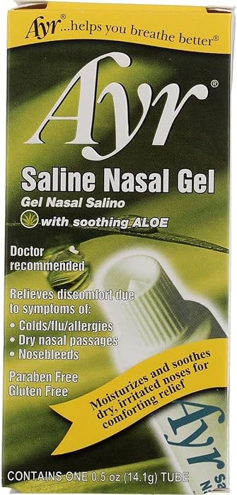 Ayr Saline Nasal Gel with Aloe 0.5 oz \u2013 Moisturizes Dry Nasal Passages, Soothes Irritated No... | Amazon (US)