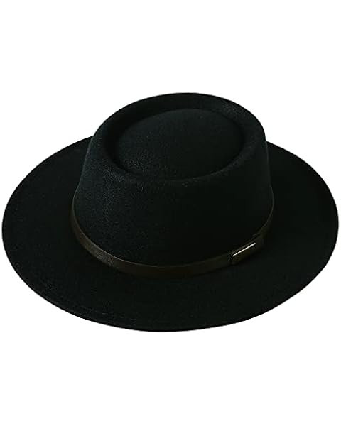Wide Brim Fedora Hats for Women & Men Classic Dress Panama Hat Adjustable Felt Hat with Band | Amazon (US)