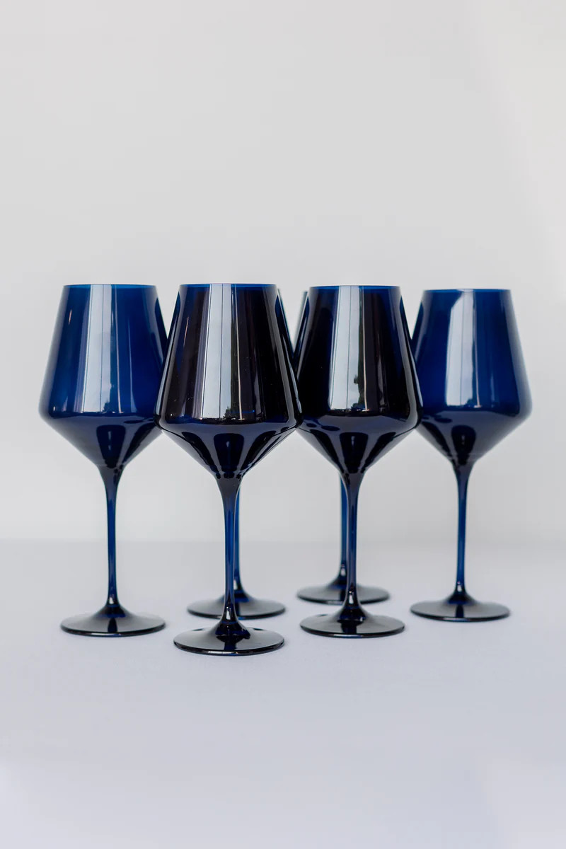 Estelle Colored Wine Stemware - Set of 6 {Midnight Blue} | Estelle Colored Glass