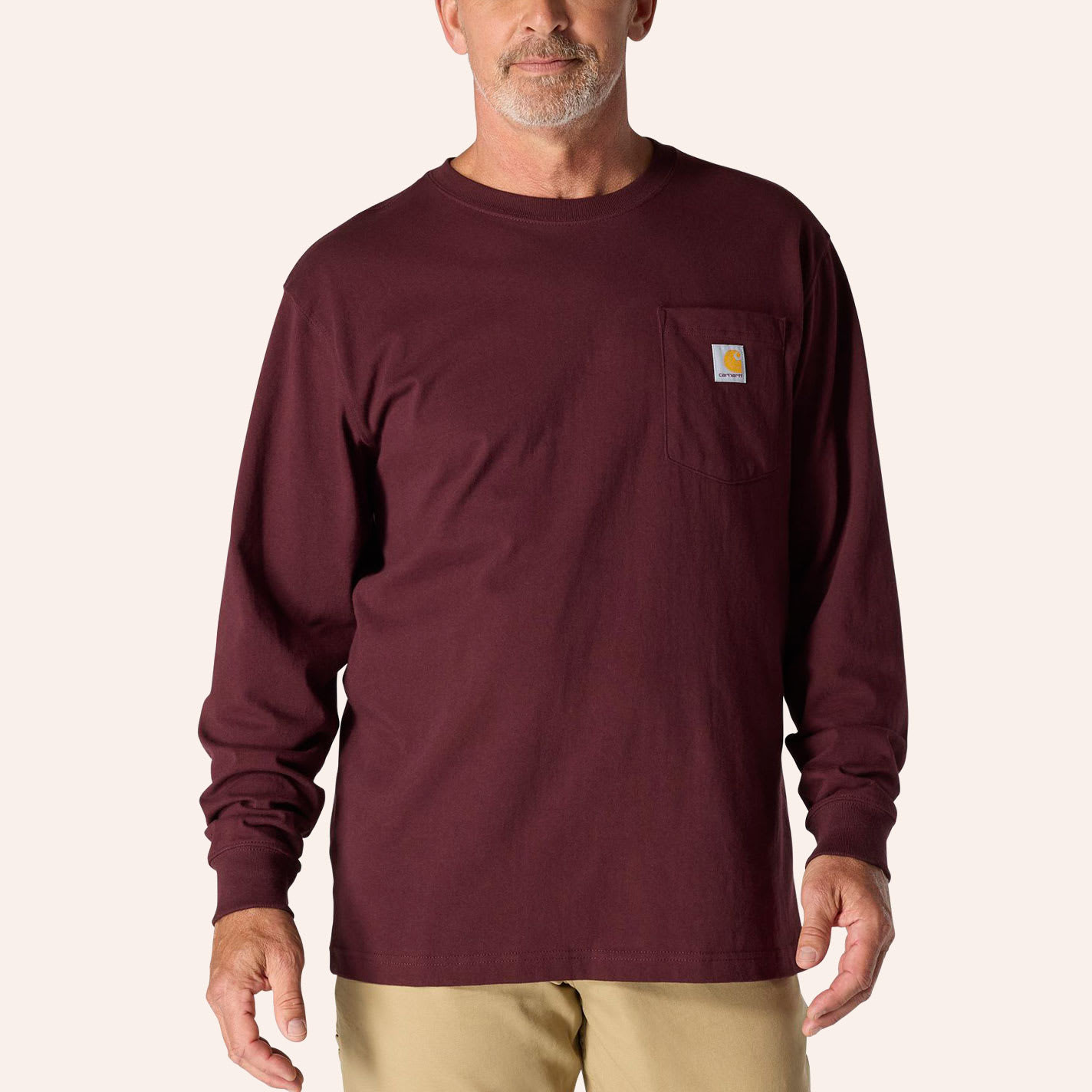 Carhartt Men's Port Heavyweight Long Sleeve Pocket T-Shirt - L - From Cavender's | Cavender's
