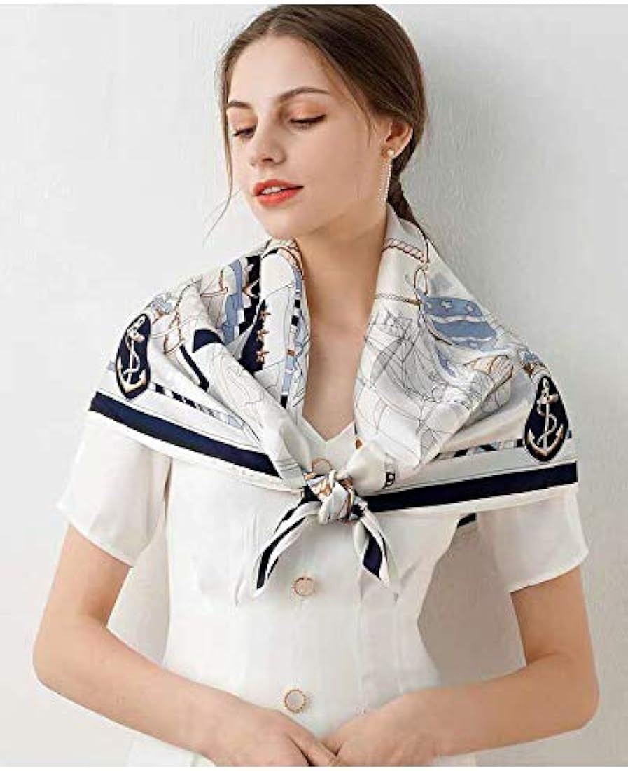 ANDANTINO 100% Pure Mulberry Silk Scarf 35" Large Square Lightweight Headscarf –Women’s Hair Wraps-W | Amazon (US)