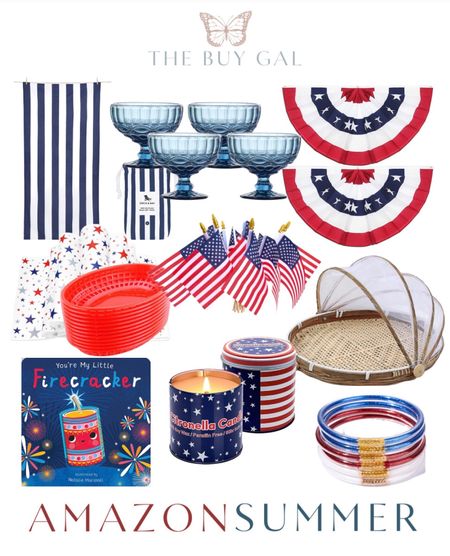 Amazon Summer Americana Items from Amazon, red white and blue Amazon, America hosting, 4th of July hosting, 4th of July book, bbq season, patio season, sweet summertime entertaining & events 

#LTKparties #LTKhome #LTKSeasonal