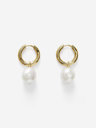 Créoles avec perle – Or – Femme – ARKET FR | Arket EU