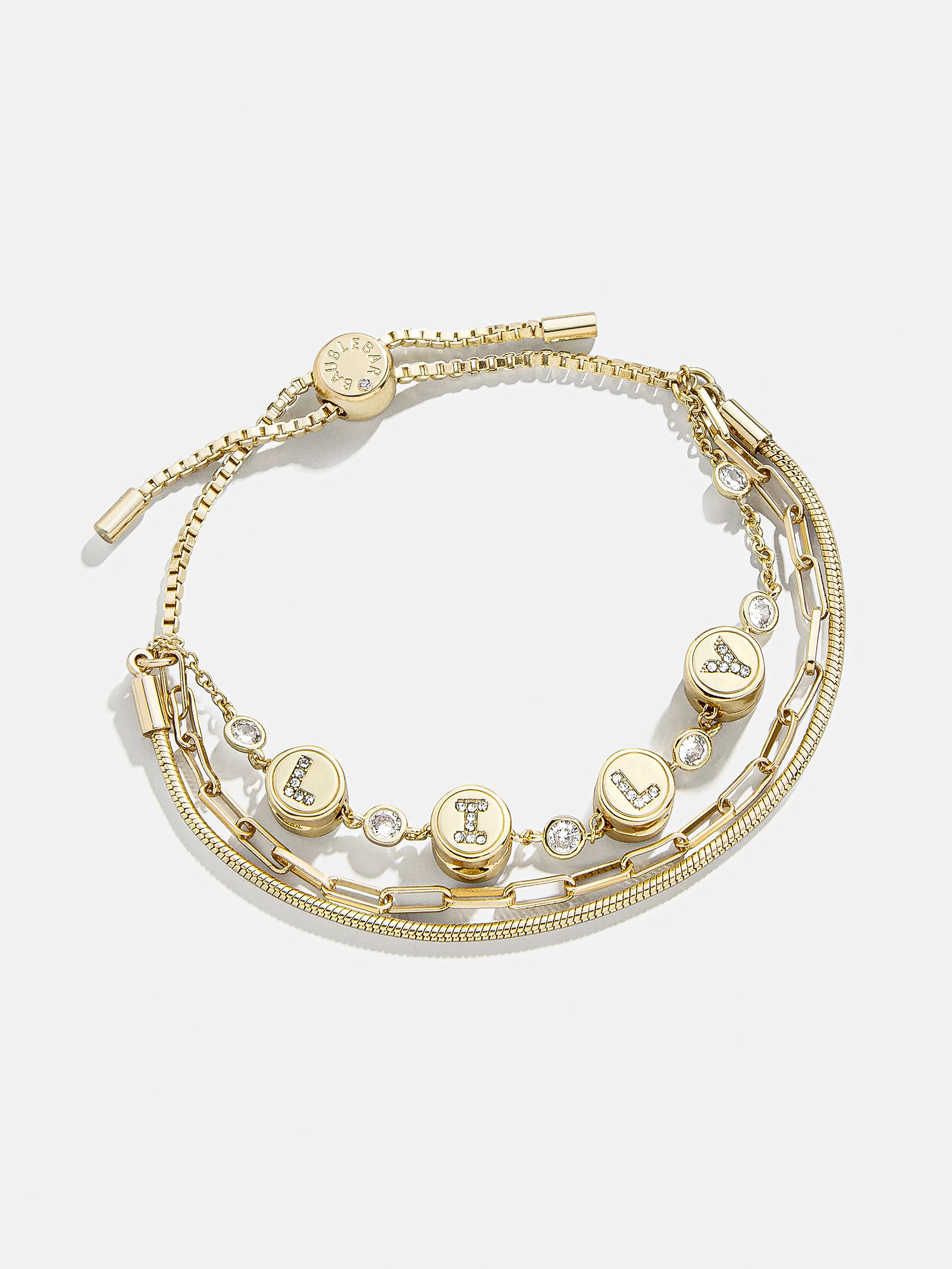Click & Go Custom Bracelet - Gold/Pavé | BaubleBar
