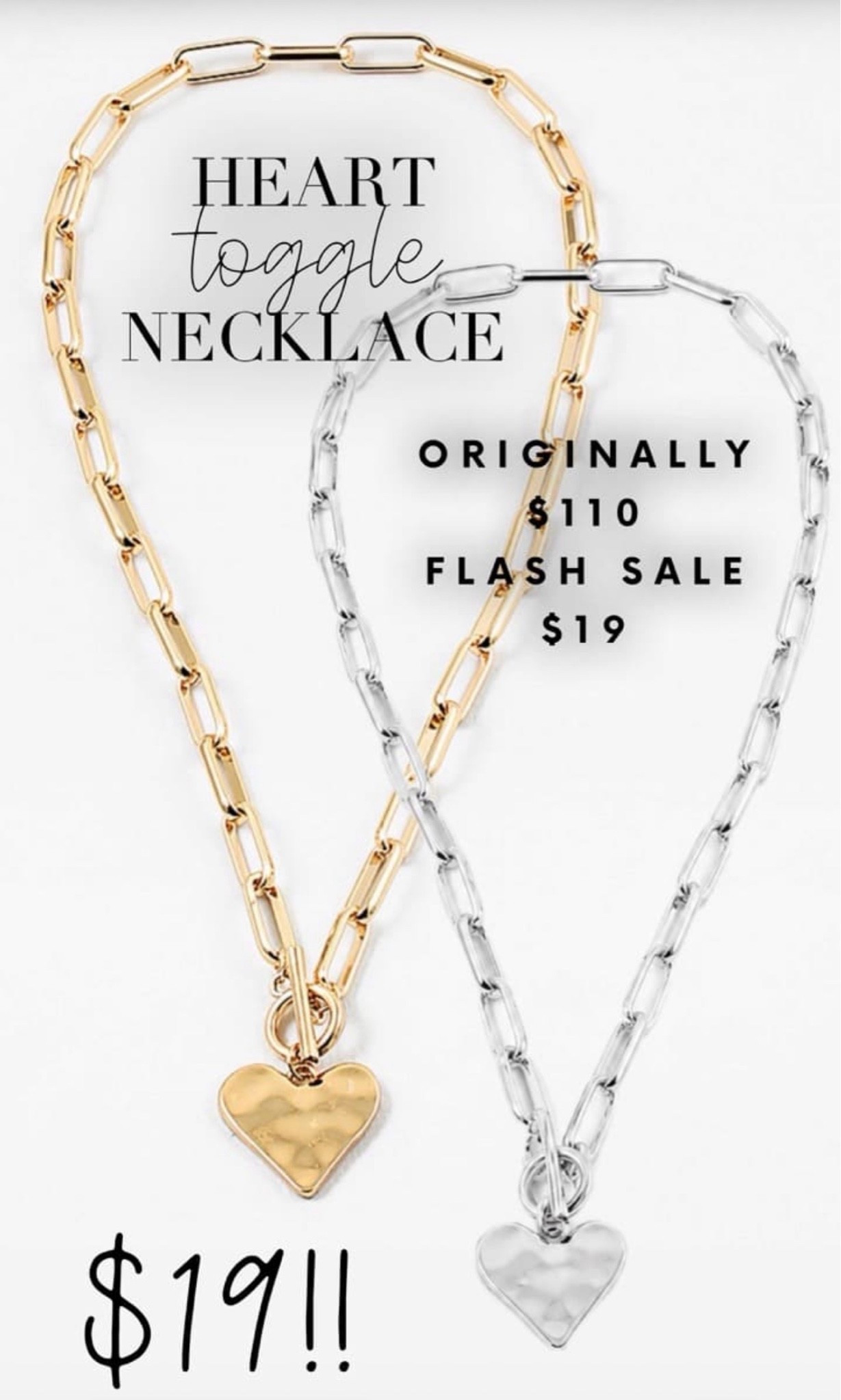 $19 viral necklace: Hammered Heart Toggle Rectangle Link Necklace.

#LTKSeasonal #LTKSaleAlert #LTKWedding