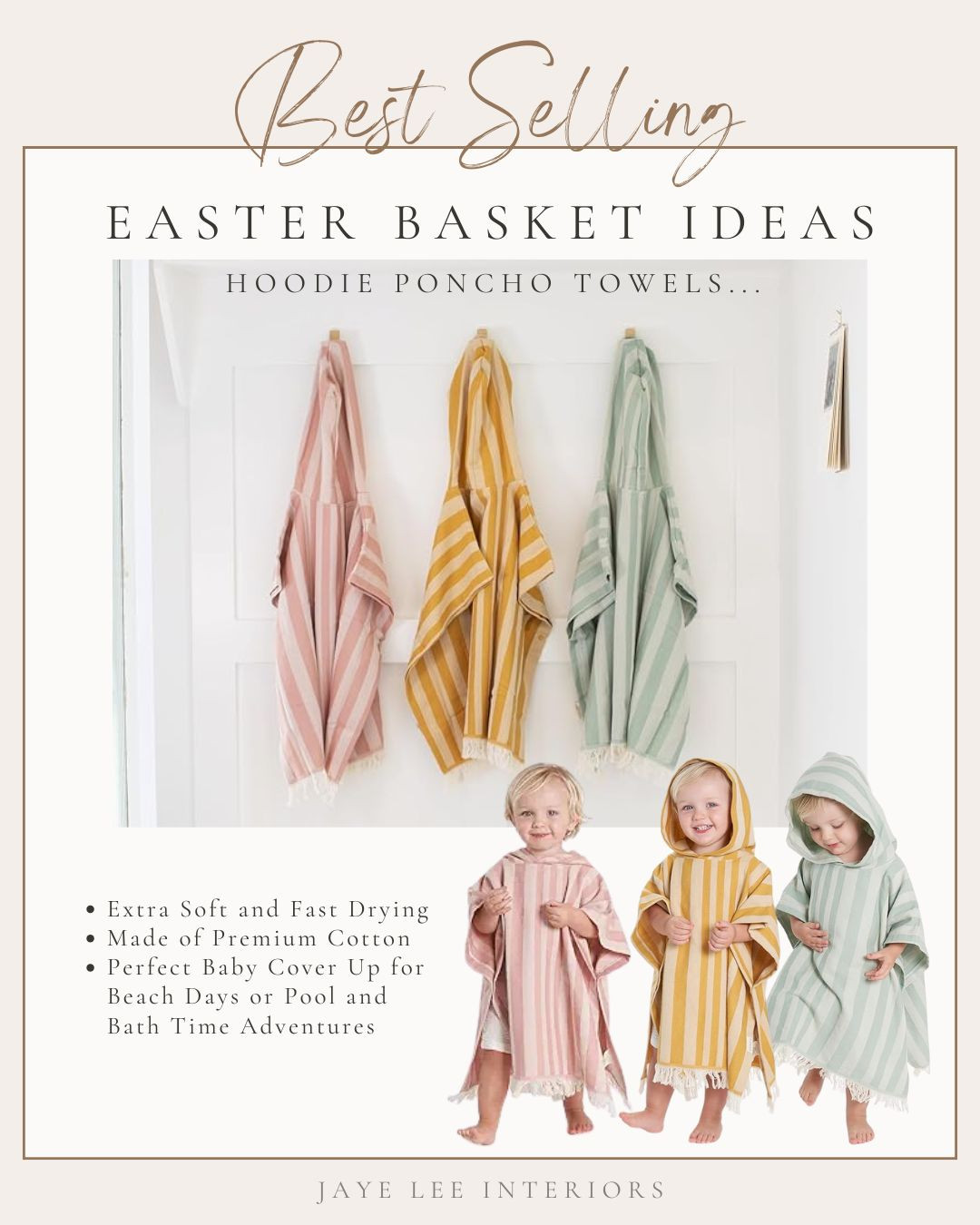 Easter is April 20th! These hooded poncho towels have been some of the best-sellers from my Easter basket posts. They are so adorable and perfect for the warmer days ahead! Available for quick-ship on Amazon.
-Extra Soft and Fast Drying
-Made of Premium Cotton
-Perfect Baby Cover Up for Beach Days or Pool and Bath Time Adventures
Little boy Easter basket, toddler boy Easter, Baby girl, Toddler girl easter basket, baby boy Easter, baby girl easter, Easter basket ideas: toddler toys, toddler swim, Easter basket for kids, spring baby shower gifts, boy's Easter basket, Girl's Easter basket, Easter gift guide, Easter gift ideas, best-sellers, top-selling easter ideas, my favorite finds for Easter baskets this year! Amazon Easter basket, toddler gift guide,

#LTKSeasonal#LTKKids#LTKFamily 

 

#LTKBaby #LTKFindsUnder50 #LTKSwim