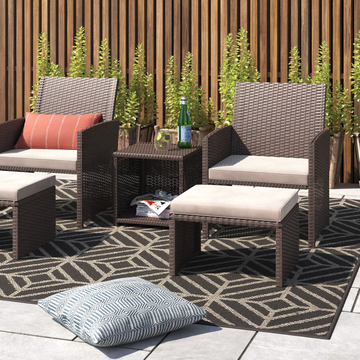 Rand 2 - Person Patio Conversation Set with Cushions | Wayfair North America