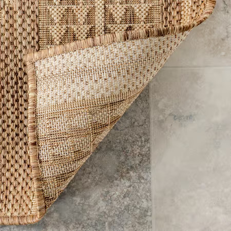 Light Brown Iris Totem Indoor/Outdoor Flatweave 8' x 10' Area Rug | Rugs USA