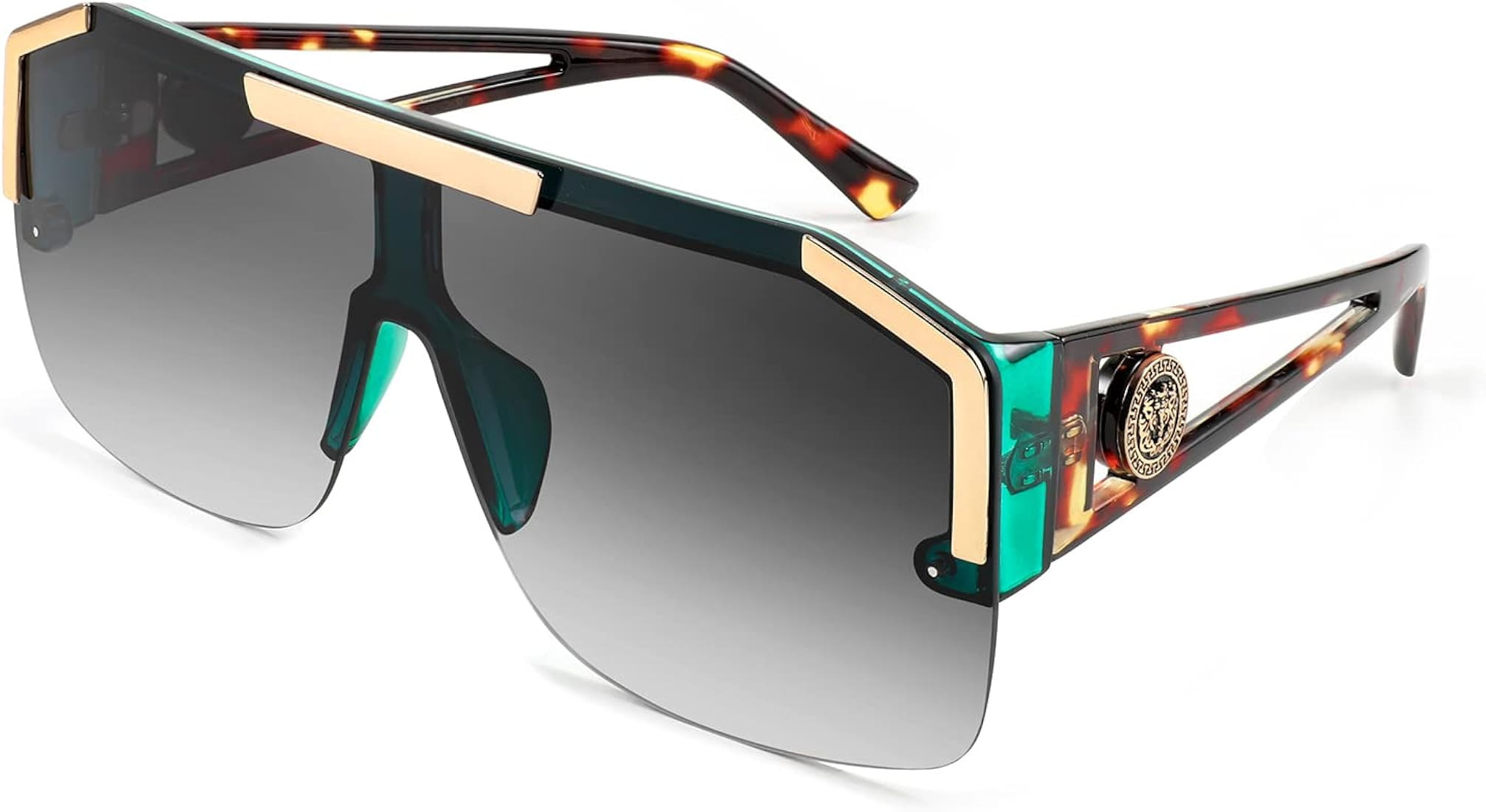 FEISEDY Square Flat Top Shield Sunglasses One Piece Frameless Stylish Women Men UV400 B2765 | Amazon (US)