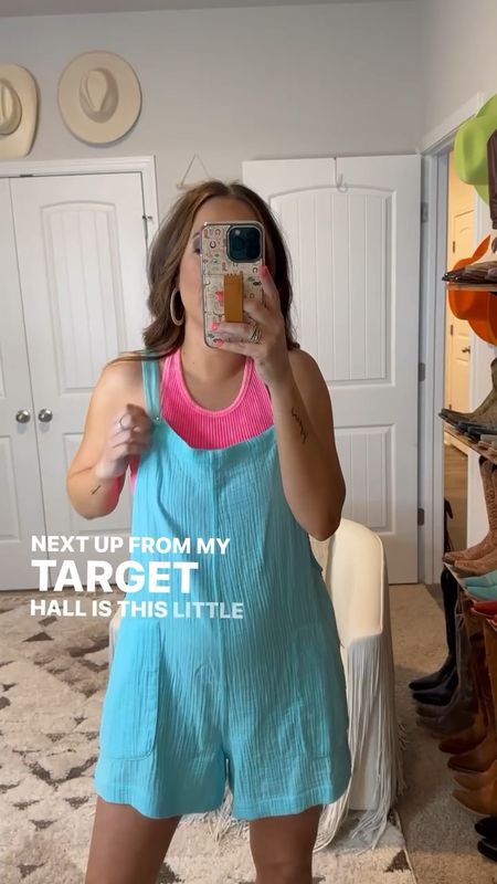 Love this cute casual romper / overalls outfit idea paired with a pink crop tank or sports bra. The overall romper is a Target fashion find!
6/11

#LTKFindsUnder50 #LTKStyleTip #LTKVideo