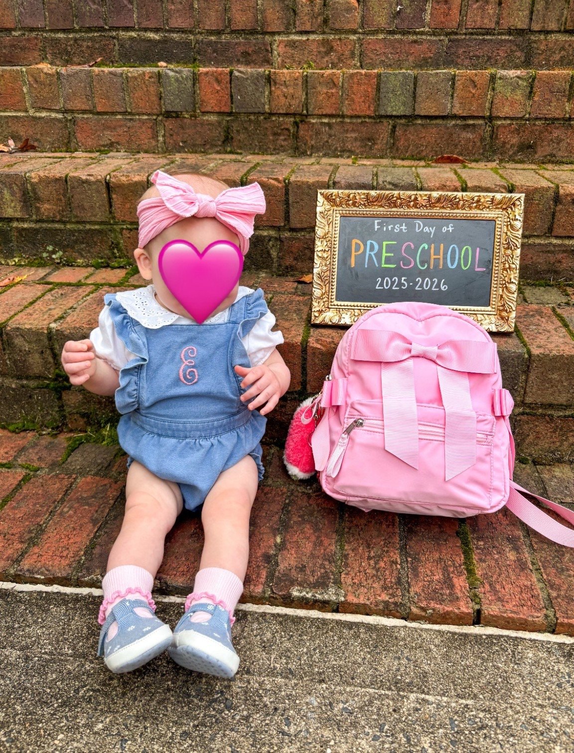 Baby’s first day 🩷 (backpack wasn’t available to link but was found at Target!)