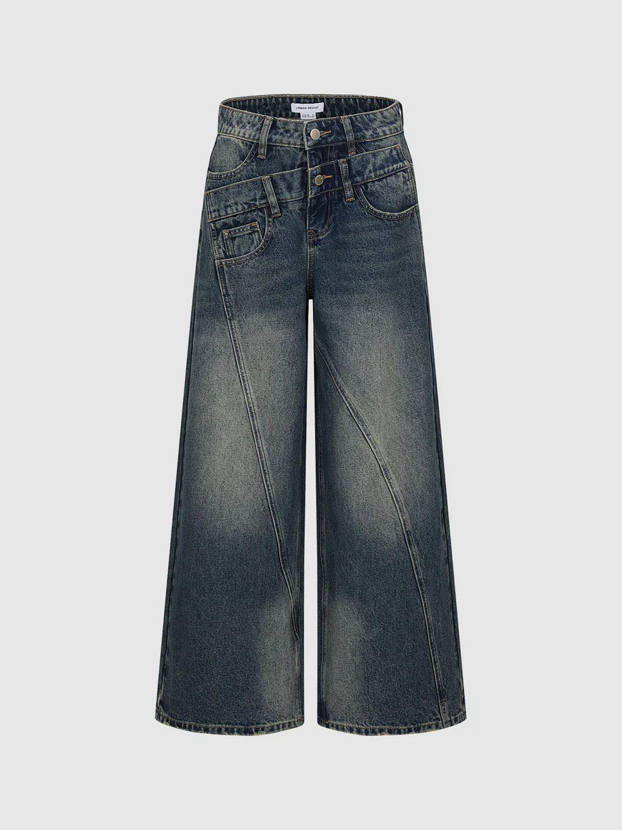 Denim Wide-Leg Jeans | Urban Revivo