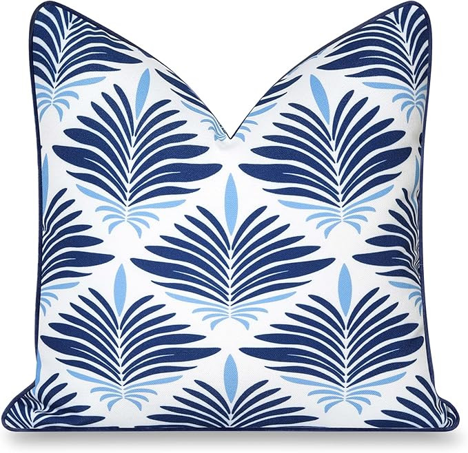 Hofdeco Premium Coastal Hampton Patio Indoor Outdoor Throw Pillow Cover Only, 20"x20" Water Repel... | Amazon (US)