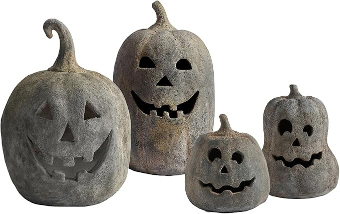 Set of 4 Halloween Pumpkin Lights Decor, Pumpkin Jack O Lanterns with Lights, Cute Halloween Autu... | Amazon (US)