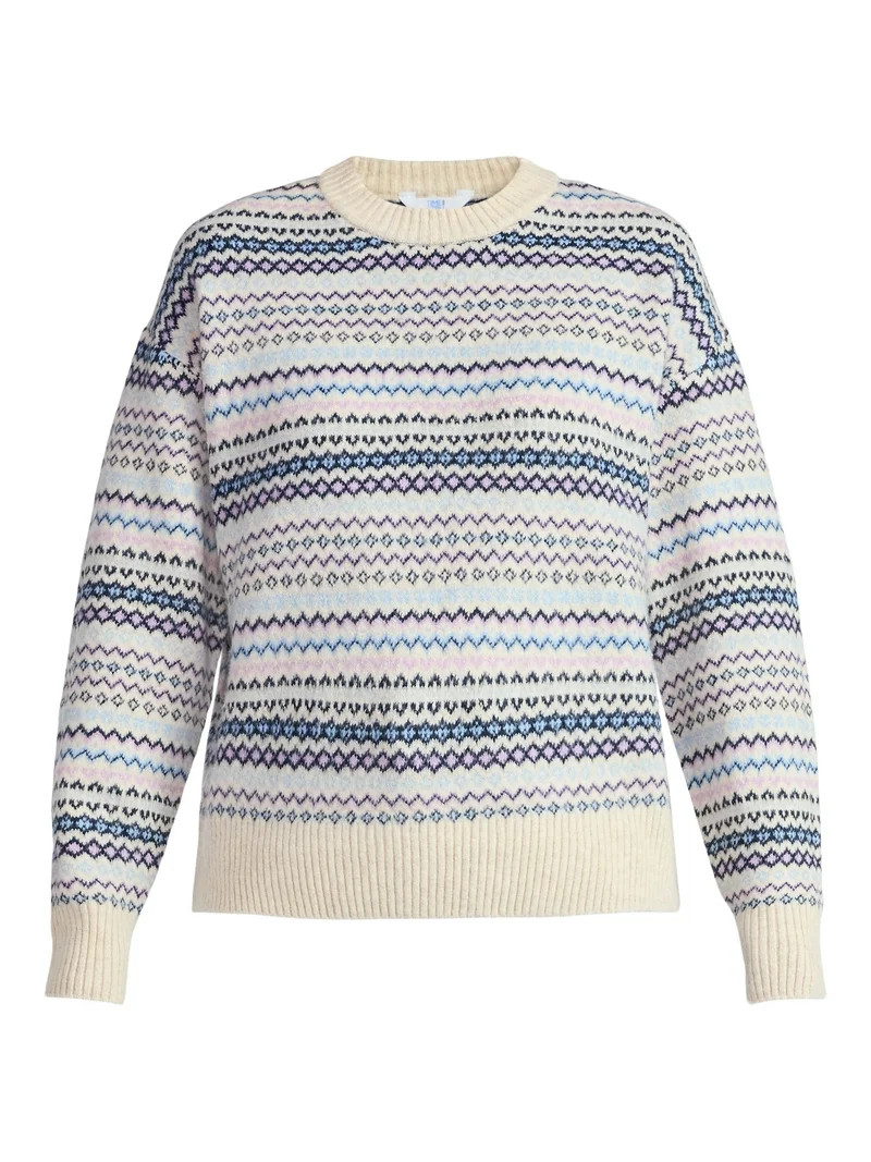 Time and Tru Women's Fair Isle Pullover Sweater, Midweight, Sizes XS-XXXL | Walmart (US)