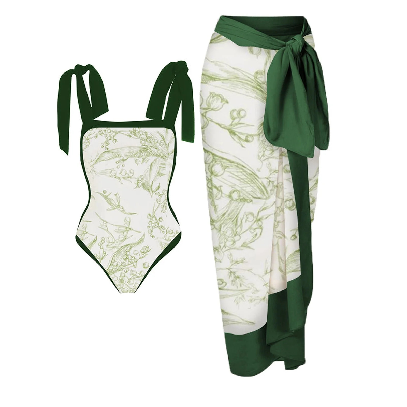 HUPOM Womens One Piece Swimsuits Mid Waist Shirt Dress Skirt Girl Shorts Beach Bandeau Swimwear C... | Walmart (US)