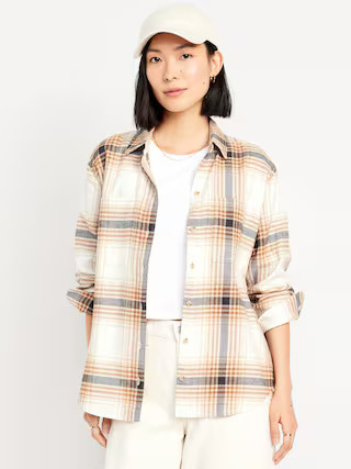 Flannel Boyfriend Button-Down Shirt | Old Navy (US)