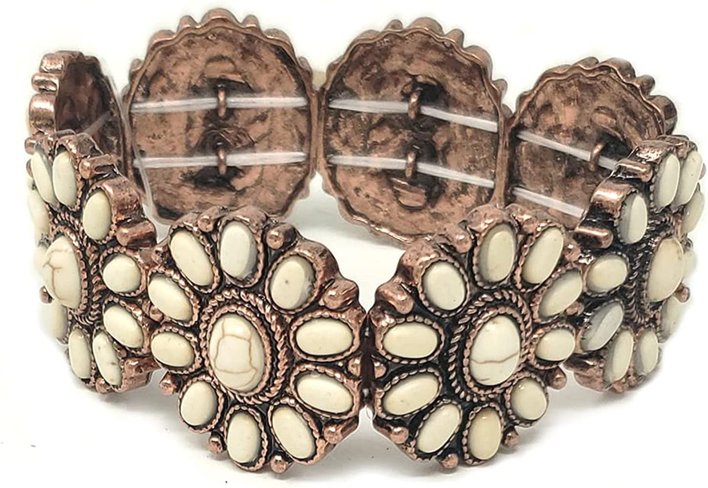 Emulily Western Concho Design Stretch Bracelet Navajo Squash Blossom | Amazon (US)