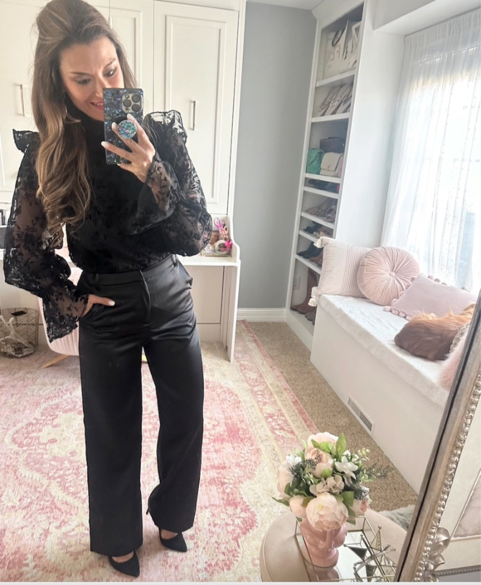 Lace top for the holidays - Use code CANDACE10 to save 10% on my top and pants. Everything is true to size. Wearing a small in the top and pants.

#LTKHoliday #LTKunder50 #LTKunder100