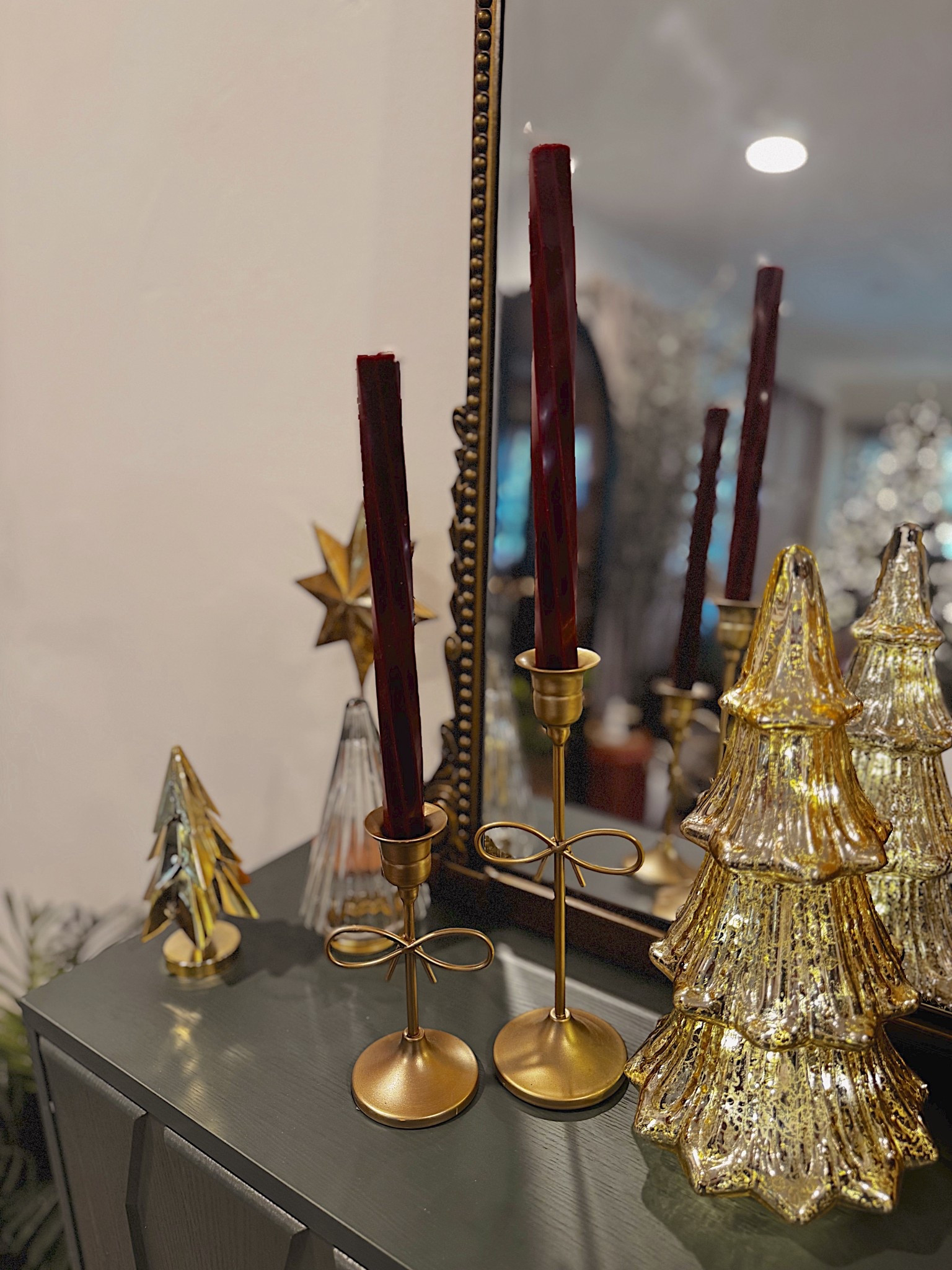 Bow candle stick holders 
I had these before the holidays so they aren’t seasonal! Just switched out the color of the candles for the season! 

Walmart finds, home decor, gift ideas, gifts for her, Christmas decor, tablescape, home finds   

#LTKFindsUnder50 #LTKHome #LTKHoliday