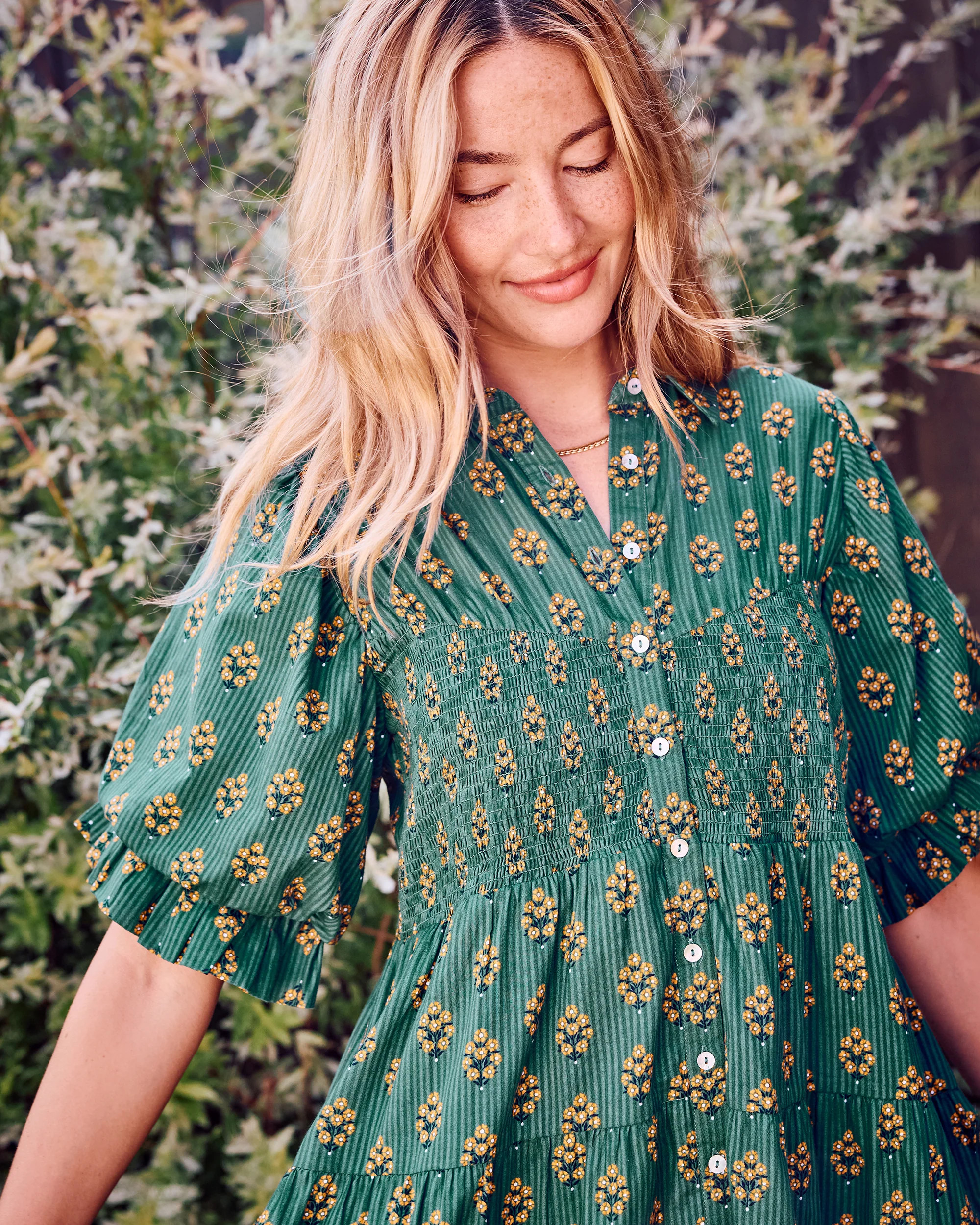 Texas Bouquet - Sienna Dress - Desert Moss | Printfresh