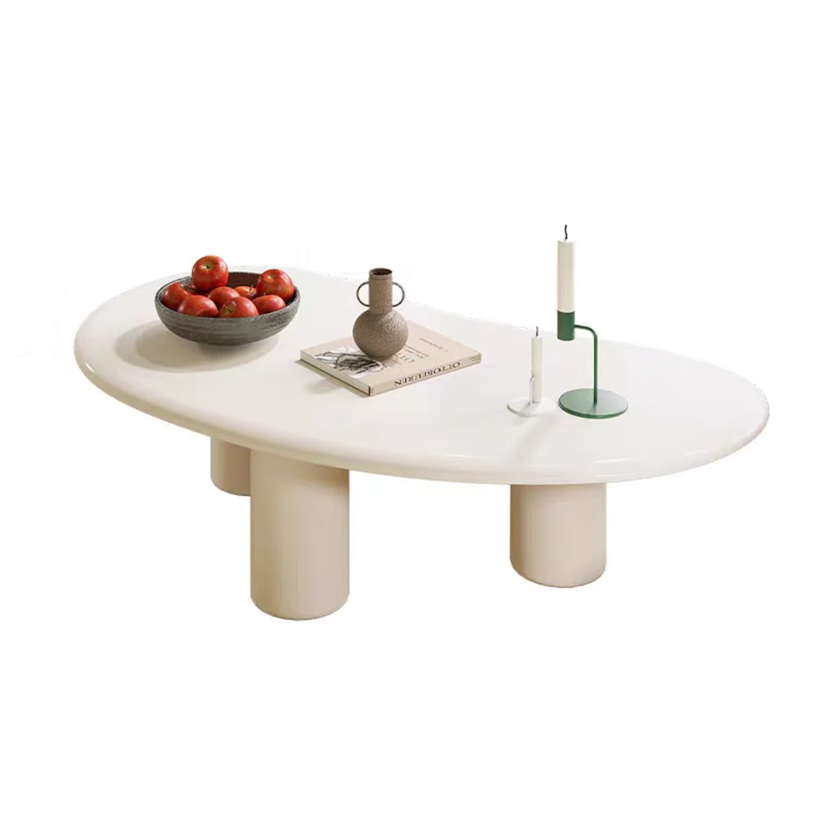 47" Modern Irregular Wood Coffee Table - Thick & Sturdy 3-Leg Design, Multi-Functional Living Roo... | Wayfair North America