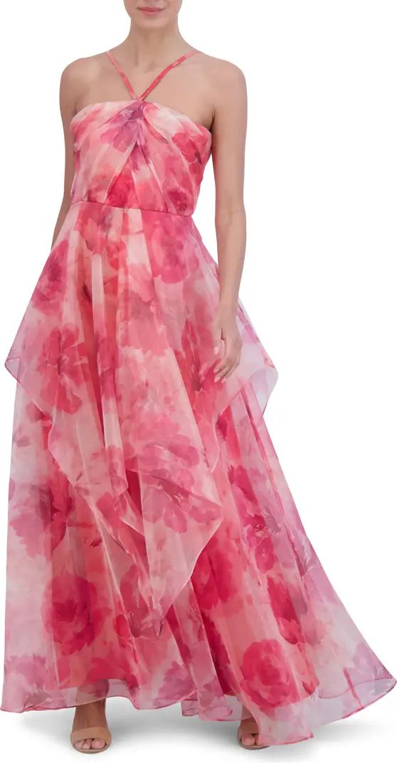 Floral A-Line Chiffon Gown | Nordstrom