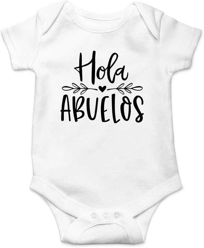 Hola Abuelos - Spanish Grandma Grandpa Mexican Hispanic - Funny Cute Infant One-Piece Baby Bodysu... | Amazon (US)