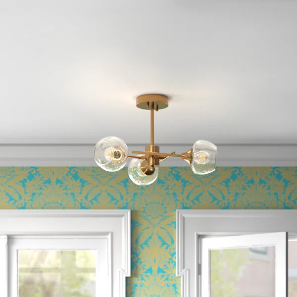 Kiersten Glass Semi Flush Mount | Wayfair North America