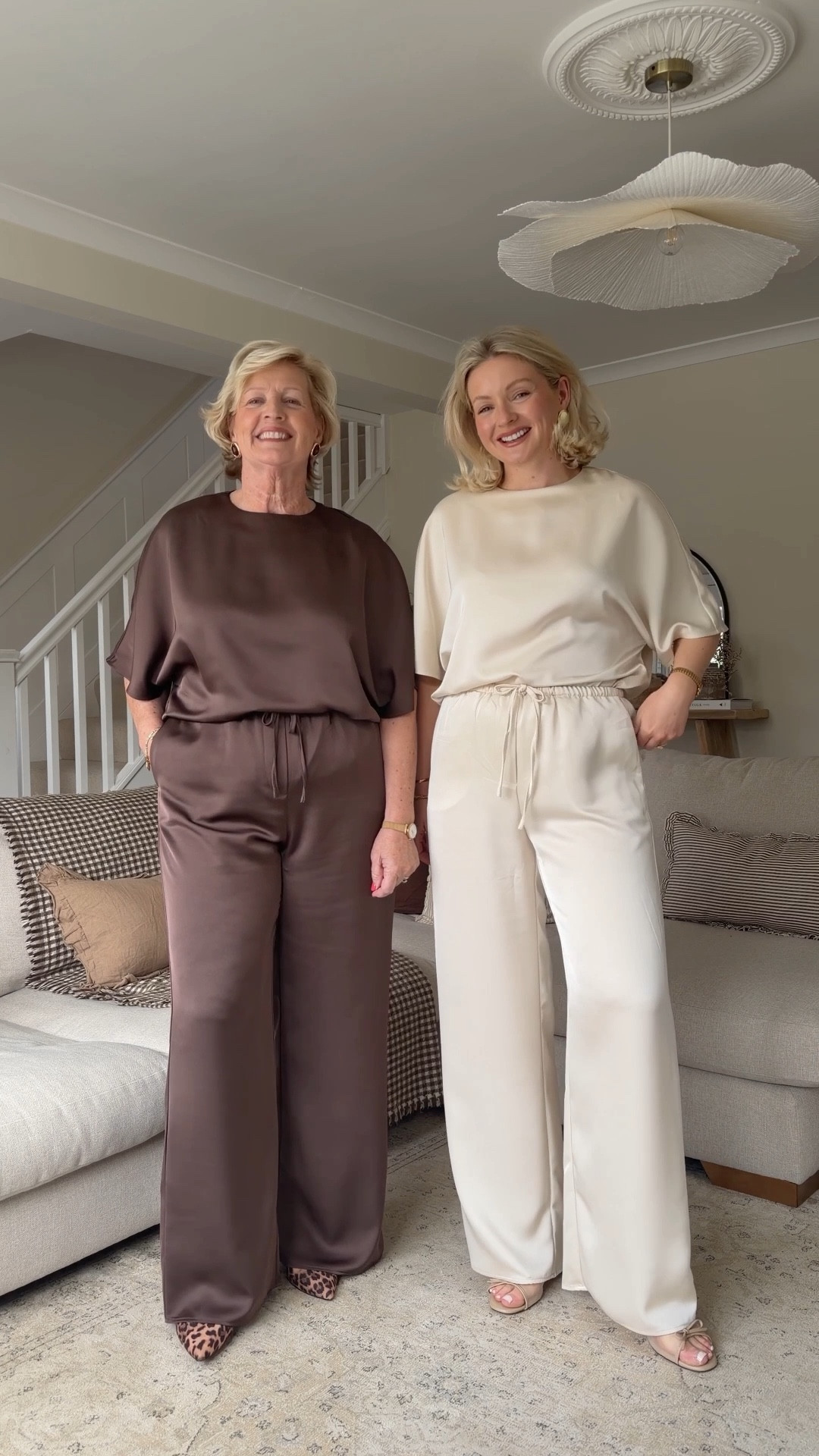 Styling satin trousers and the Breya collection with my mum 🤍 from Pretty Lavish 