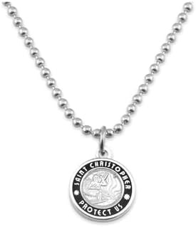 Get Back Necklaces St. Christopher Surf Necklace | Small, ½” Silver Plated Medallion, 18” Al... | Amazon (US)