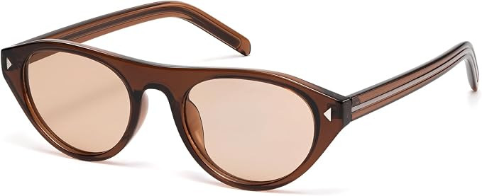 Womens Sunglasses Retro Oval Frame Vintage Sun Glasses for Women Men Trendy Cat Eye Sunnies | Amazon (US)