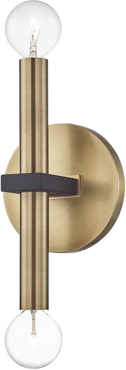Mitzi H296102-AGB/BK Transitional Two Light Wall Sconce from Colette Collection in Brass-Antique ... | Amazon (US)