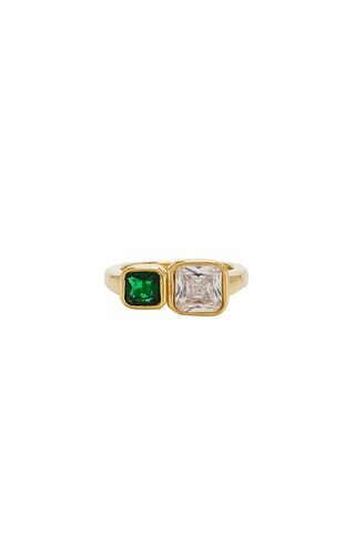 Crystal Teardrop Wrap Ring in Green Crystals | Revolve Clothing (Global)