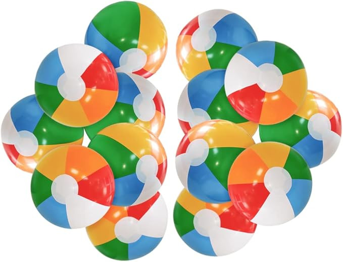 12'' Beach Ball for Kids: 14 Pack Beach Balls Bulk Inflatable Pool - Beach Balls Bulk Hawaiian Tr... | Amazon (US)