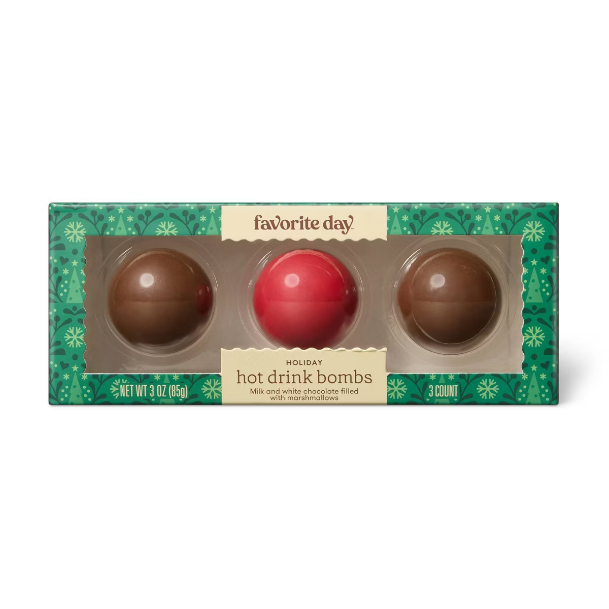 Christmas Hot Drink Bombs - Milk Chocolate & White Chocolate - 3oz - Favorite Day™ | Target