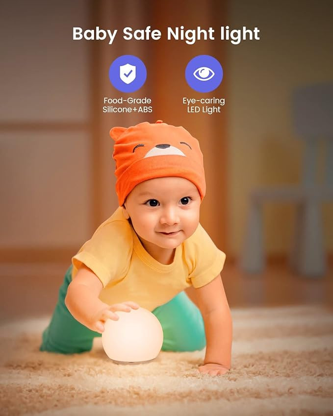 Night Light for Kids Morfone Baby Night Light with Soft Warm Light & Auto 8 Color Changing Dimmab... | Amazon (US)
