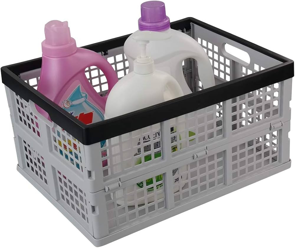 34-Liter Folding Crates Storage, Collapsible Container Plastic, Set of 1 | Amazon (US)